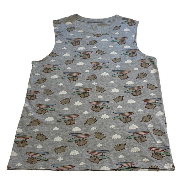 🌷3/$15🌷Pusheen The Cat All Over Print Sleeveless Tank Top - Picture 1 of 8
